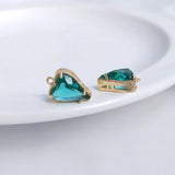 6pcs 14K Plated Heart CZ Charms DIY Jewelry Making