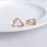 6pcs 14K Plated Heart CZ Charms DIY Jewelry Making