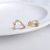 6pcs 14K Plated Heart CZ Charms DIY Jewelry Making