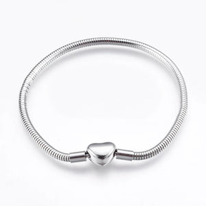 6pcs European Style Chains DIY Bracelets Component Finding with Heart Clasps