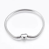 6pcs European Style Chains DIY Bracelets Component Finding with Heart Clasps