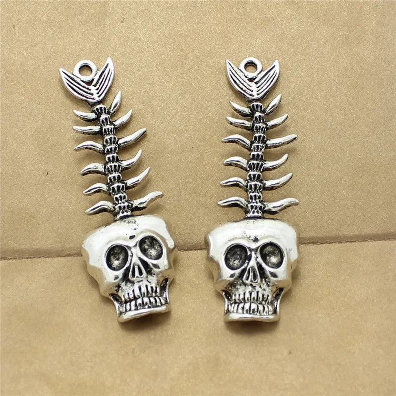 6pcs Vintage Steampunk Fish Charms for Jewelry Making D1028