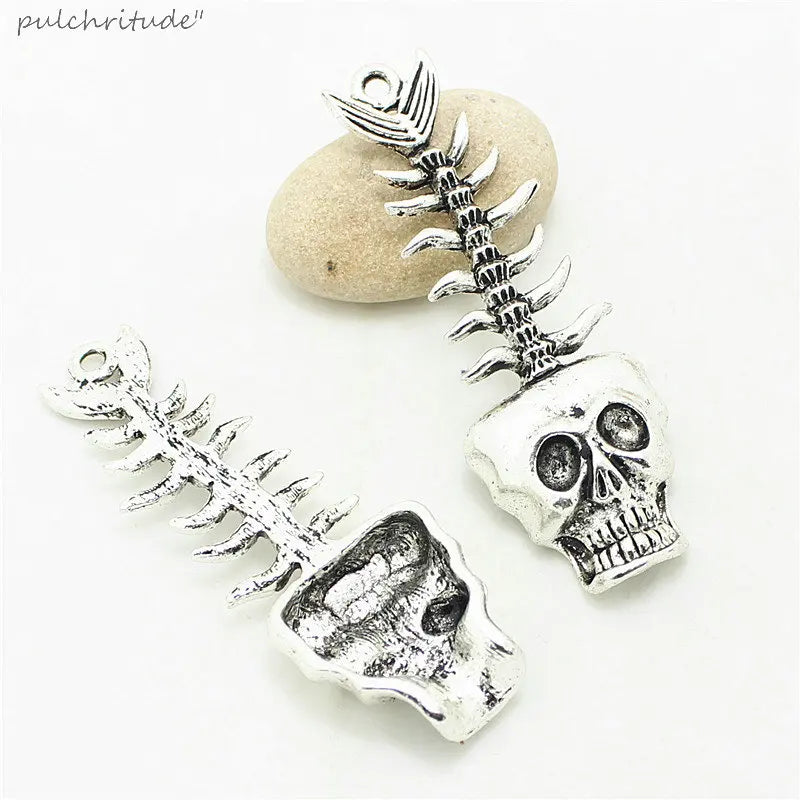 6pcs Vintage Steampunk Fish Charms for Jewelry Making D1028