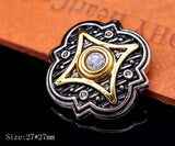 6pcs 27mm Silver Two-tone Engraved Turquoise Concho For Leathercraft