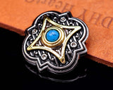 6pcs 27mm Silver Two-tone Engraved Turquoise Concho For Leathercraft