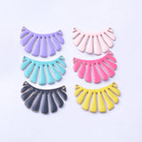 6pcs Copper Enamelled Fan-shaped Charms Necklace Earring Pendant