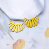 6pcs Copper Enamelled Fan-shaped Charms Necklace Earring Pendant