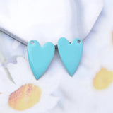 6pcs Copper Enamel Heart Charms Two-sided Dripping Oil Hearts Pendant