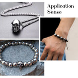 6pcs 304 Stainless Steel Skull Beads for Halloween DIY Crafts