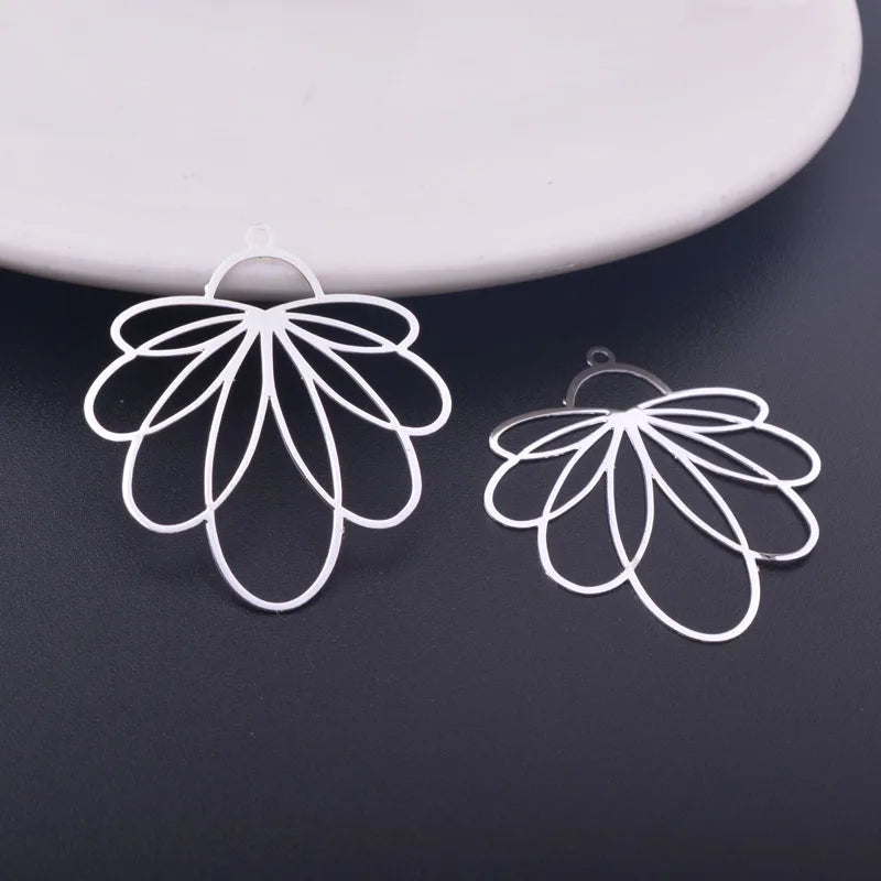 6pcs Rose Earring Drop Charms Silver DIY Jewelry Making