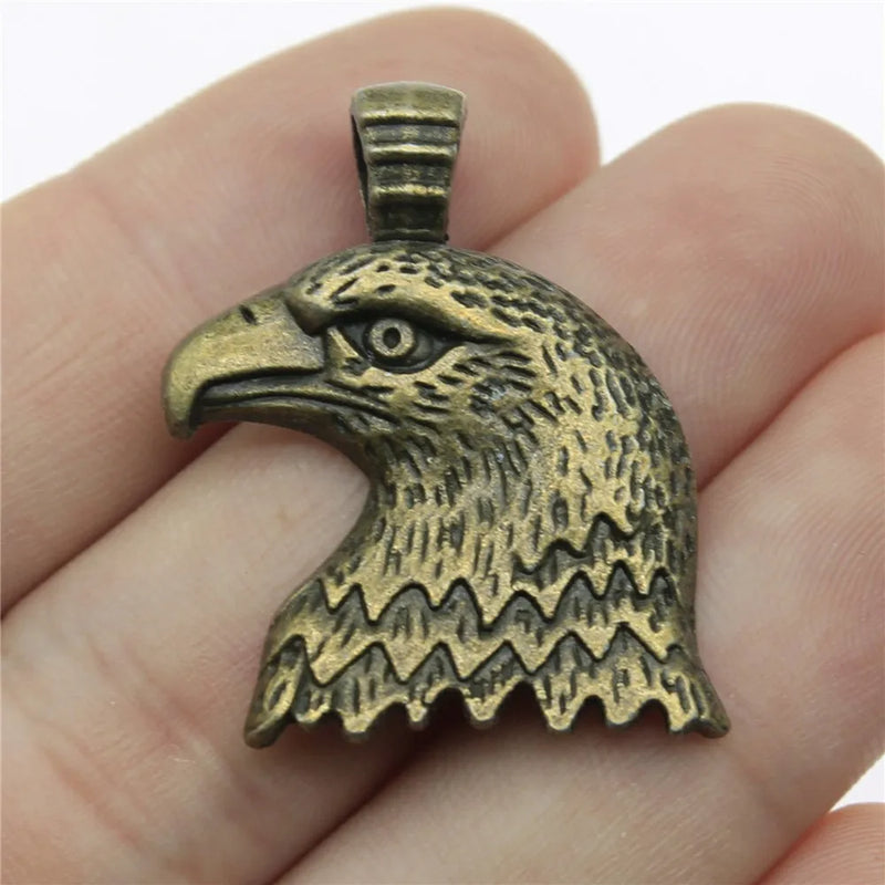 6pcs Antique Eagle Head Charms 33x29mm