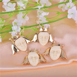 6pcs 35*27mm Queen Face 3D Resin Metal Charms for DIY Jewelry Making