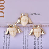 6pcs 35*27mm Queen Face 3D Resin Metal Charms for DIY Jewelry Making