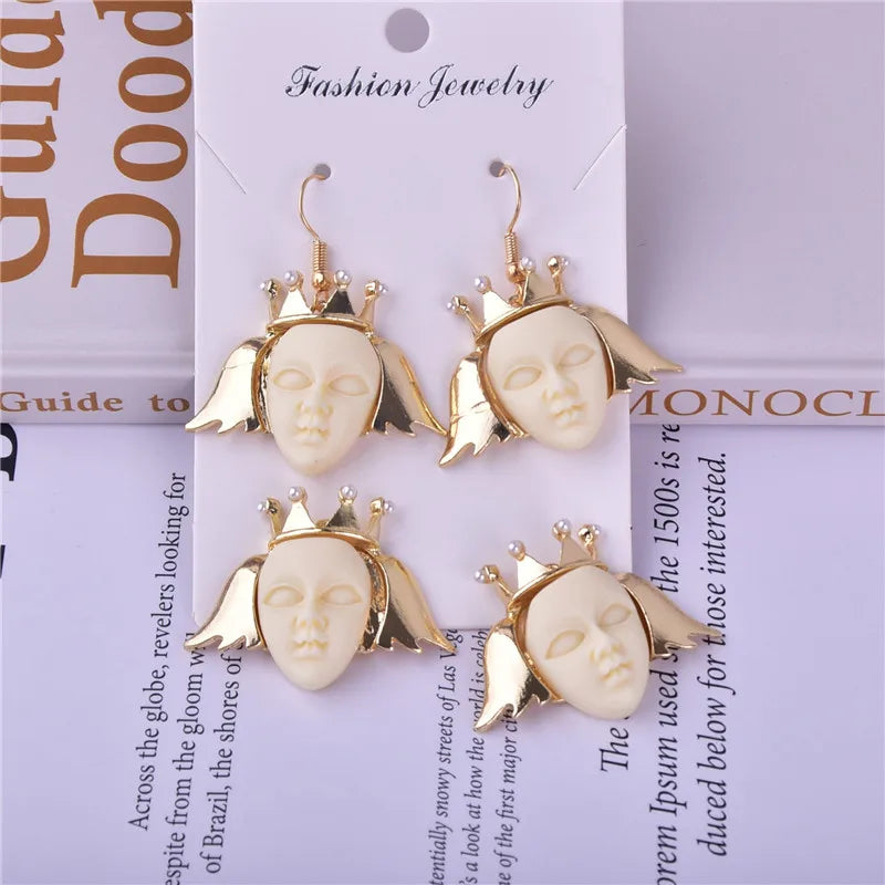 6pcs 35*27mm Queen Face 3D Resin Metal Charms for DIY Jewelry Making
