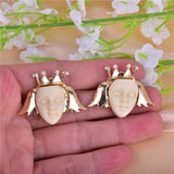 6pcs 35*27mm Queen Face 3D Resin Metal Charms for DIY Jewelry Making
