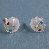 6pcs 3D Umbrella Acrylic Charms Pendant for Jewelry Making