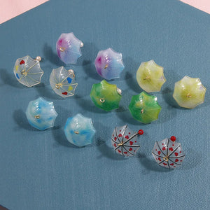 6pcs 3D Umbrella Acrylic Charms Pendant for Jewelry Making
