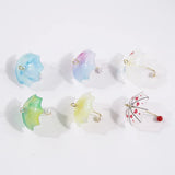 6pcs 3D Umbrella Acrylic Charms Pendant for Jewelry Making