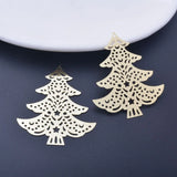 6pcs 40*35mm Rose Christmas Tree Charms Silver Thin Pendant Brass Jewelry
