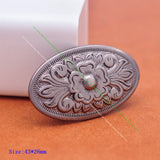 6pcs 43*26MM Gothic Celtic Flower Oval Leather Belt Conchos