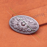 6pcs 43*26MM Gothic Celtic Flower Oval Leather Belt Conchos