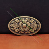 6pcs 43*26MM Gothic Celtic Flower Oval Leather Belt Conchos