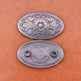 6pcs 43*26MM Gothic Celtic Flower Oval Leather Belt Conchos