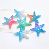 6pcs 50mm Starfish Resin Charms Nautical Sea Star Earring Keychain Pendant