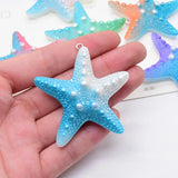 6pcs 50mm Starfish Resin Charms Nautical Sea Star Earring Keychain Pendant