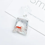 6pcs Goldfish Resin Charms For Earrings Fish in Water Bag EarDrop DIY