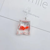 6pcs Goldfish Resin Charms For Earrings Fish in Water Bag EarDrop DIY