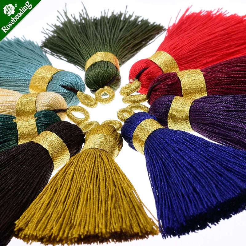 Set of 6 Mini Tassels in Pantone Colors for Jewelry Making