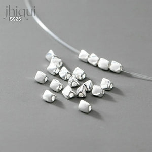 6pcs 925 Sterling Silver Triangle Spacer Beads for DIY Jewelry Making