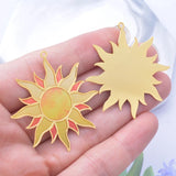 6pcs AD3347 Brass Plated Sun Charms Painted Pendant for Jewelry Earring