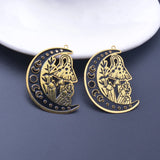 6pcs Plated Brass Moon And Mushroom Charms Pendant
