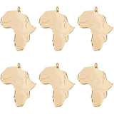 6pcs Africa Map Charm with Word Pendants Stainless Steel Charms