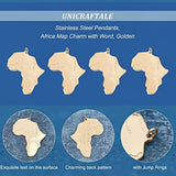 6pcs Africa Map Charm with Word Pendants Stainless Steel Charms