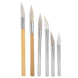 6pcs Agate Burnisher Polishing Set Bamboo Handle