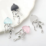 6pcs Alloy Inlay Resin Jellyfish Charm Pendant Earring Necklace DIY Accessories