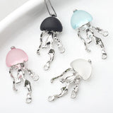6pcs Alloy Inlay Resin Jellyfish Charm Pendant Earring Necklace DIY Accessories
