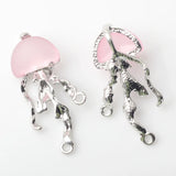 6pcs Alloy Inlay Resin Jellyfish Charm Pendant Earring Necklace DIY Accessories