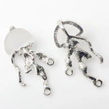 6pcs Alloy Inlay Resin Jellyfish Charm Pendant Earring Necklace DIY Accessories