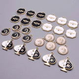 6pcs Micro-Inlay Heart Pendant Drop Poker Charms For Jewelry Making