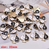 6pcs Micro-Inlay Heart Pendant Drop Poker Charms For Jewelry Making