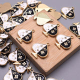 6pcs Micro-Inlay Heart Pendant Drop Poker Charms For Jewelry Making