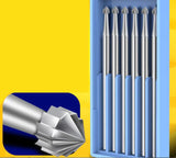 6pcs Tungsten Steel Round Burs Router Bit Woodworking Milling Cutter