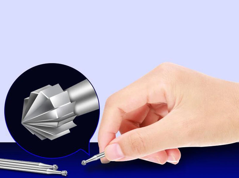 6pcs Tungsten Steel Round Burs Router Bit Woodworking Milling Cutter