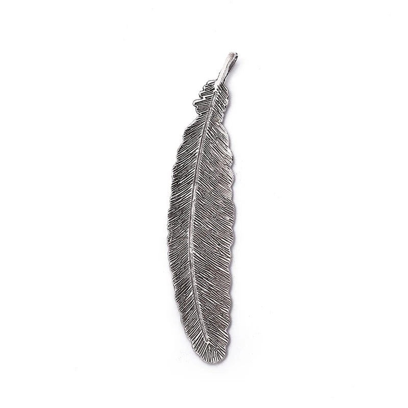 6pcs Feather Pendants for Jewelry Making DIY Necklace Accessories