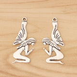 6pcs Antique Silver Goddess Butterfly Fairy Charms Pendant