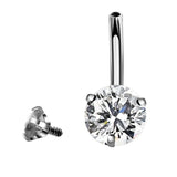 6pcs Crystal Stainless Steel Rhinestone Navel Rings Set
